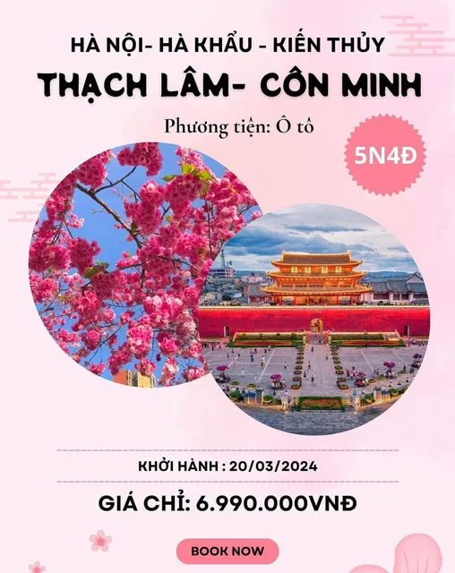 Tour Trung Quốc HN-Hà Khẩu-Thạch Lâm-Côn Minh