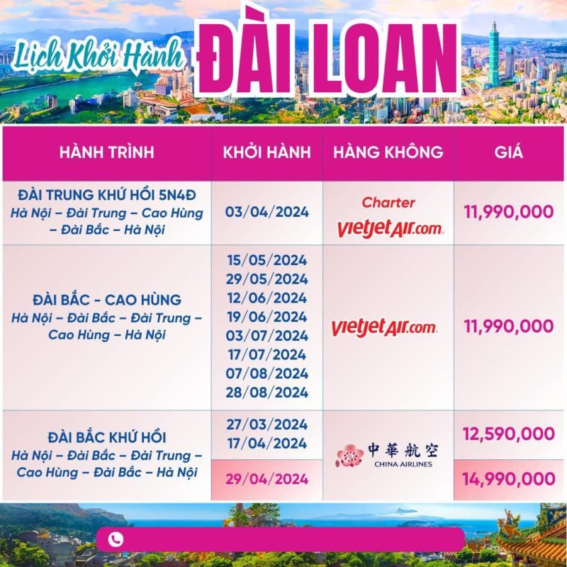 Tour Đài Loan